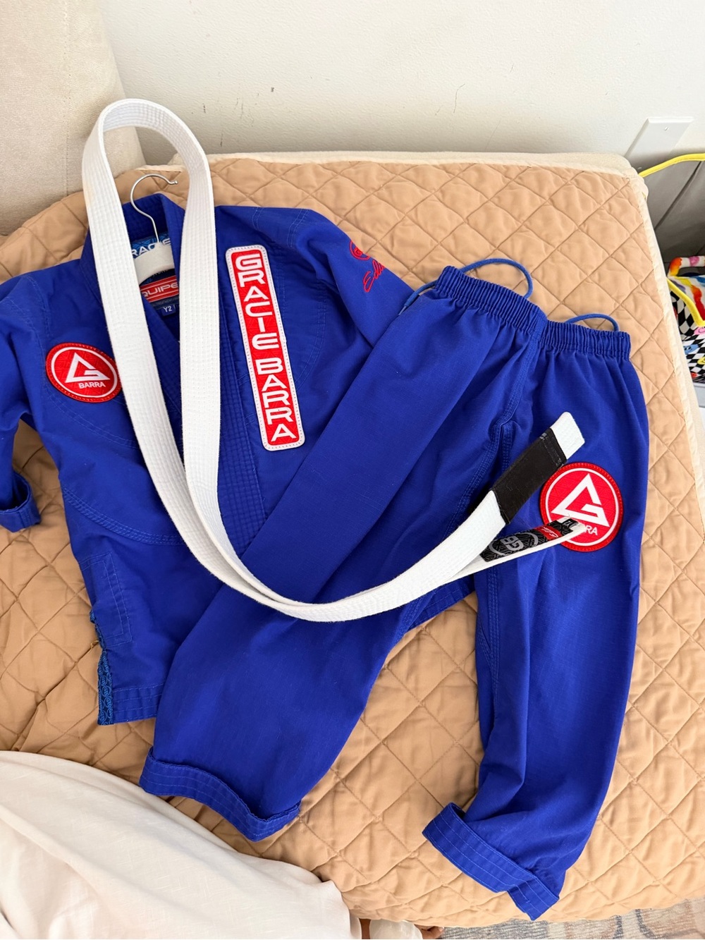 Gracie Barra Kids Blue BJJ Gi Set with White Belt
